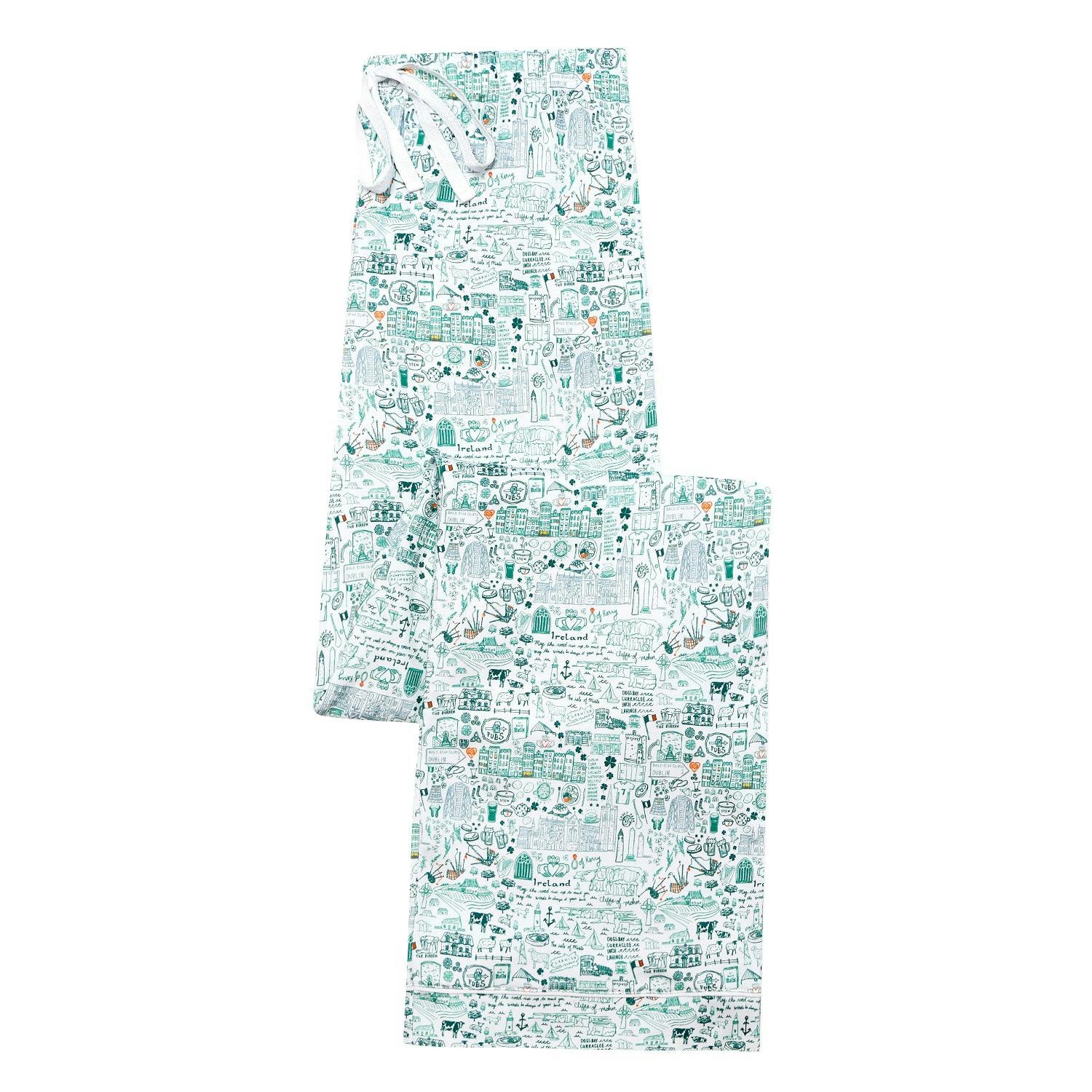 Ireland Women's Button Front Long Pajama Set