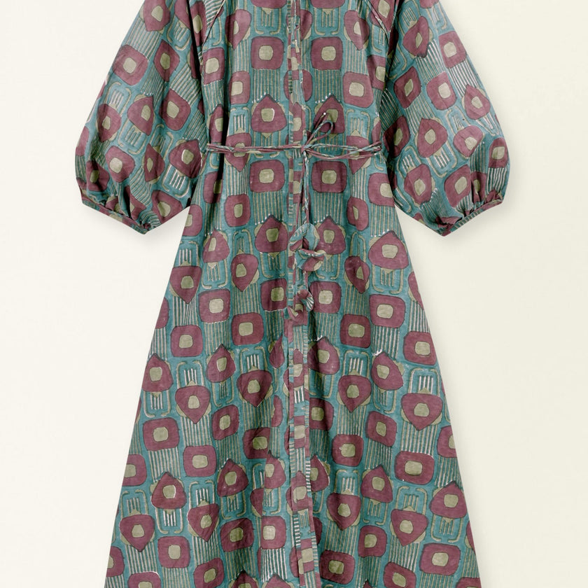 Somerset Dress in Mallard Coeur