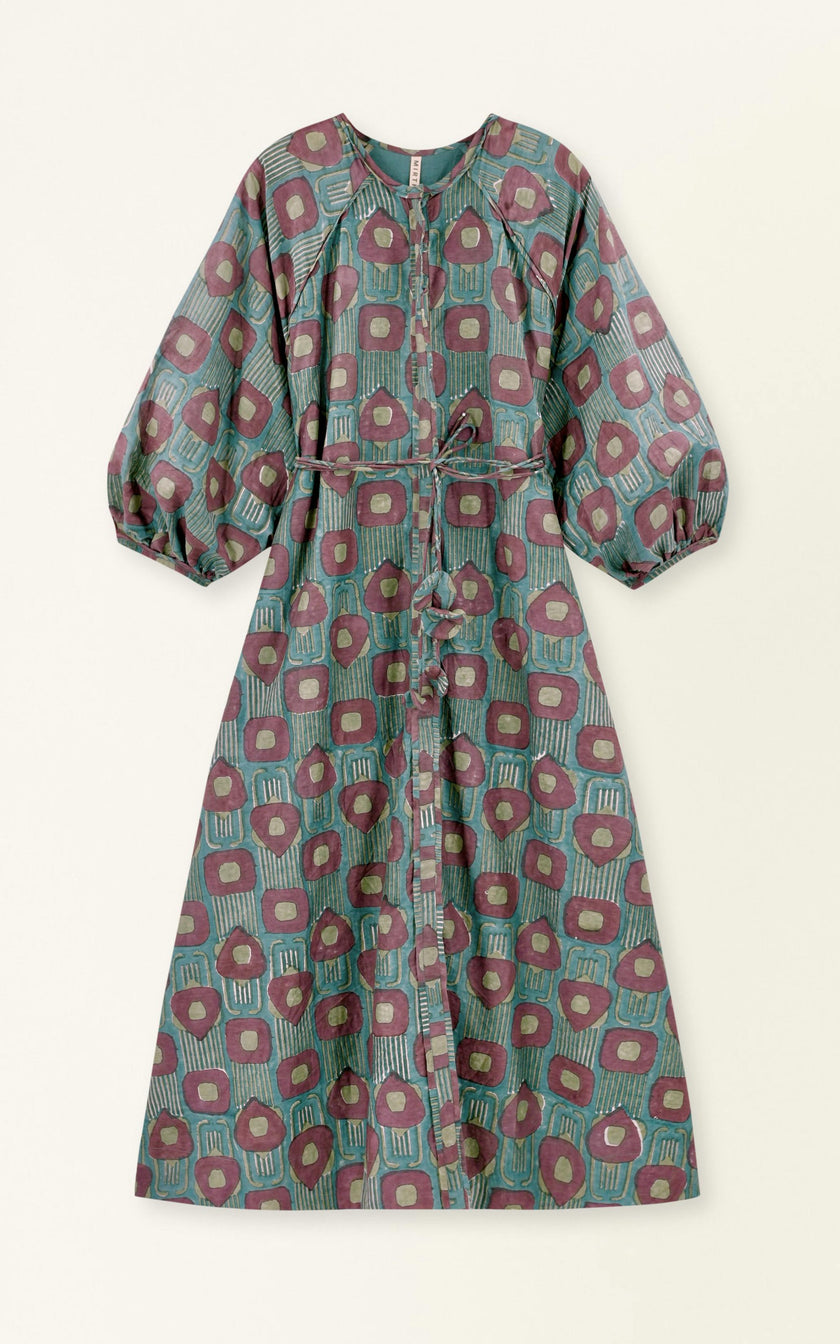 Somerset Dress in Mallard Coeur