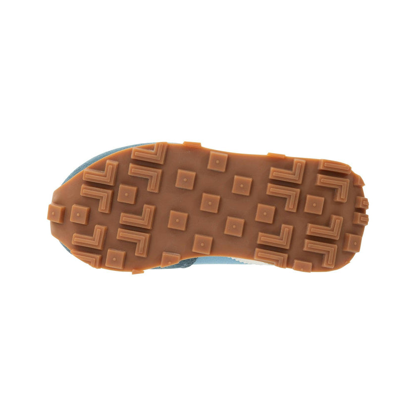 Keegan Kids Retro Runner Trainer - Ecru Textile & Suede