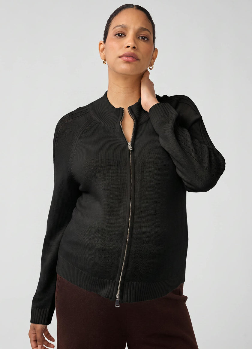 Funnel Neck Raglan Knit Maternity Cardigan