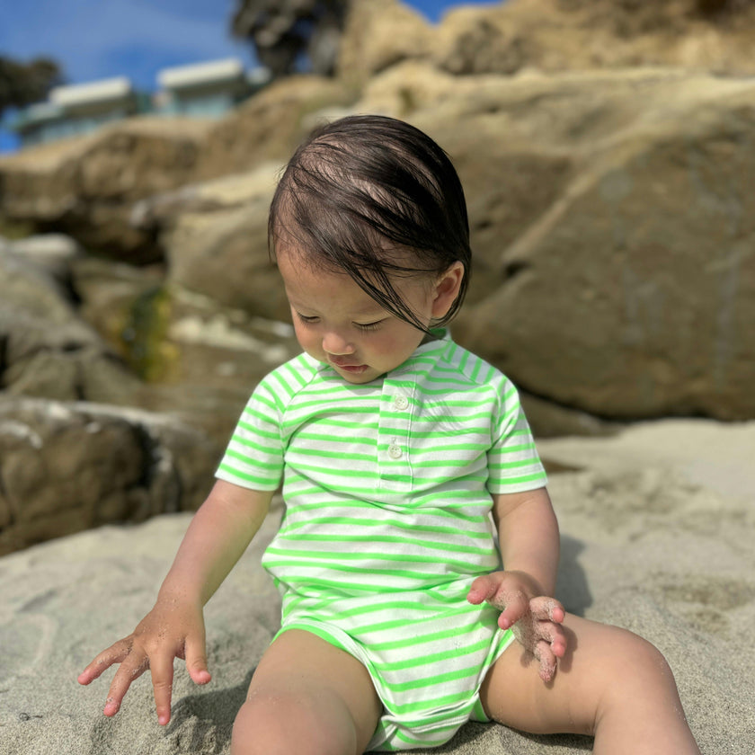 NEON GREEN RAGLAN Jersey Onesie