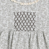 Brown Floral Smocked Dress