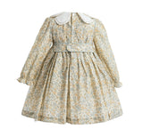 Cream & Cornflower Smocked Dress