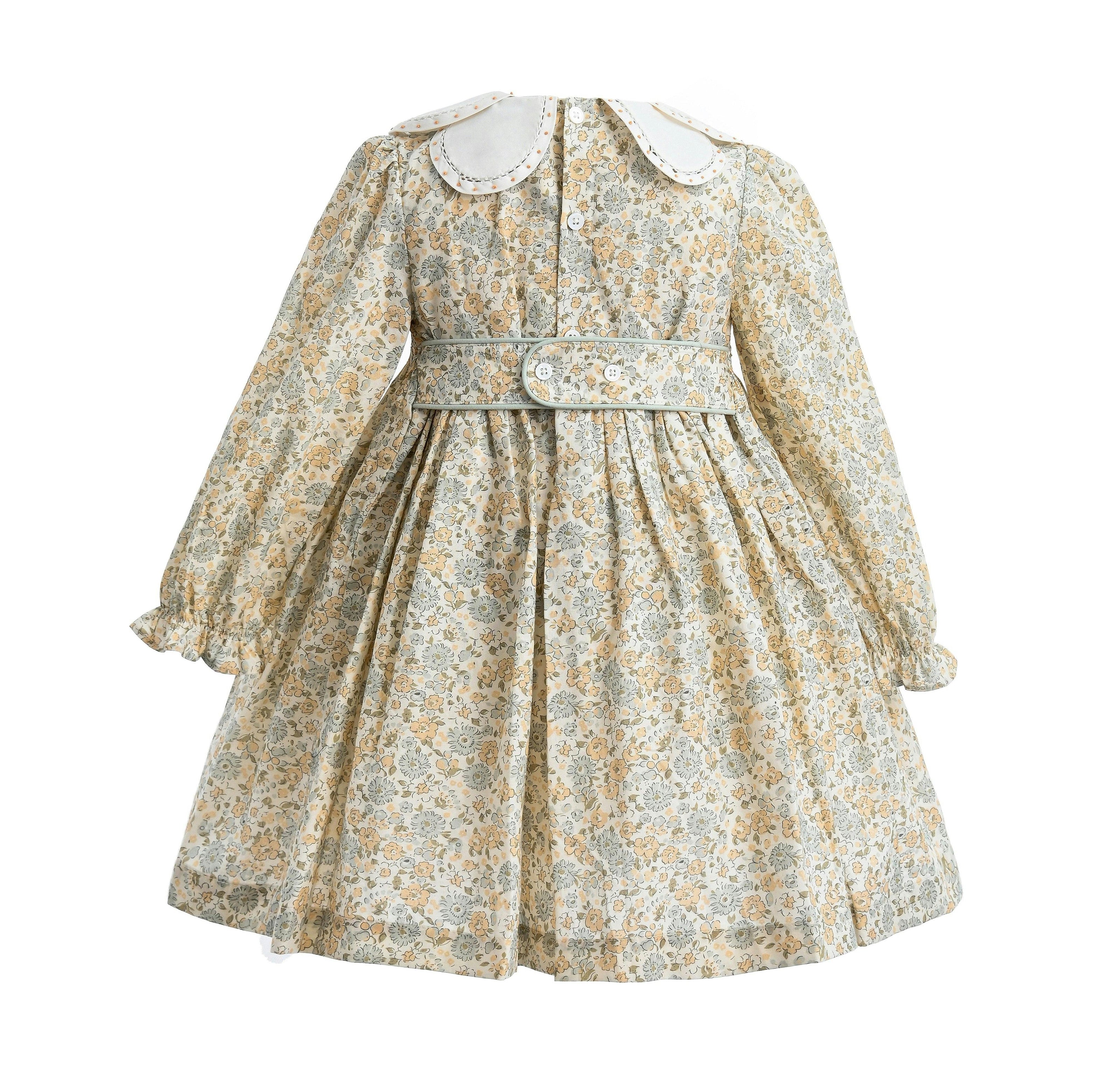 Cream & Cornflower Smocked Dress