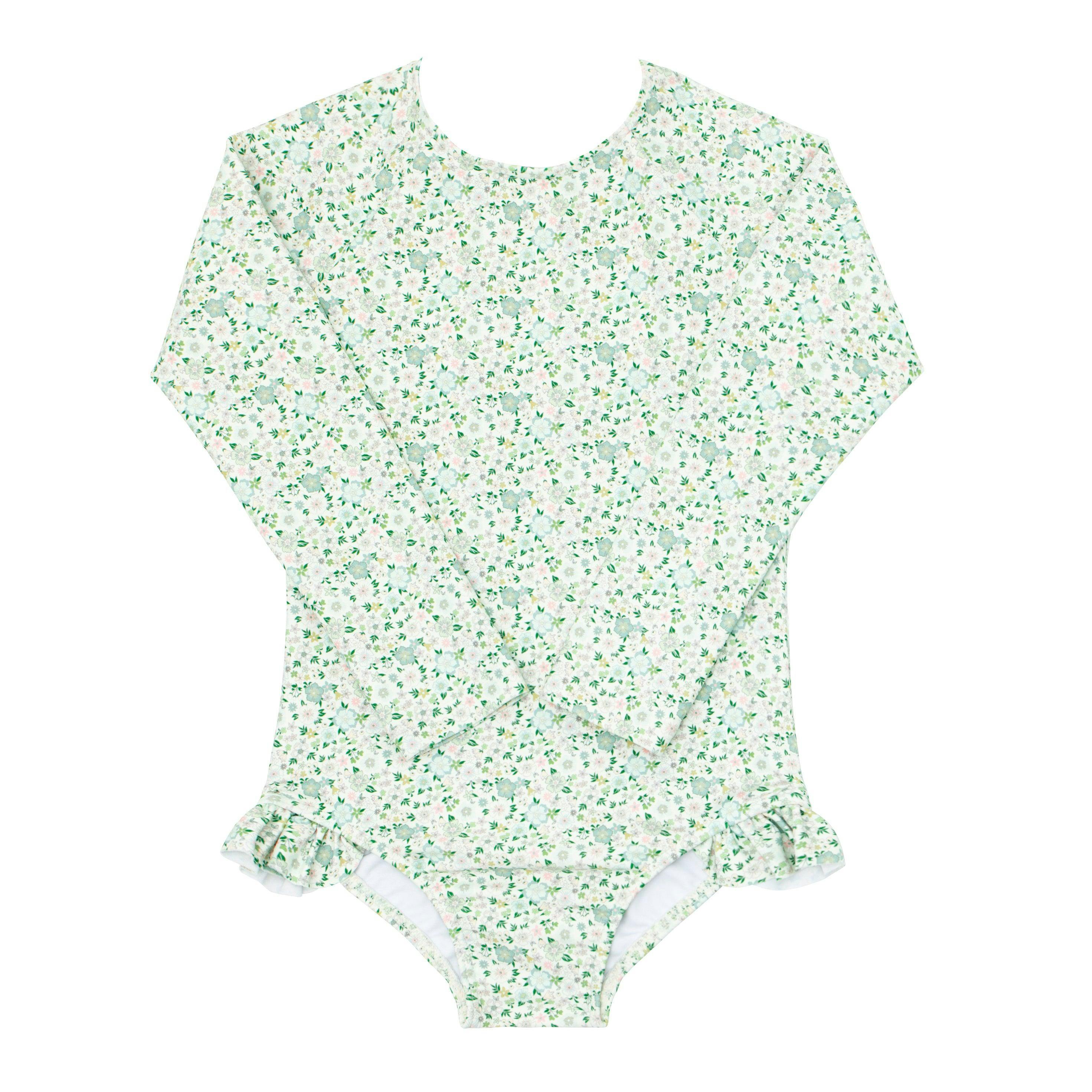 Girls Sea Marsh Floral Rashguard One Piece