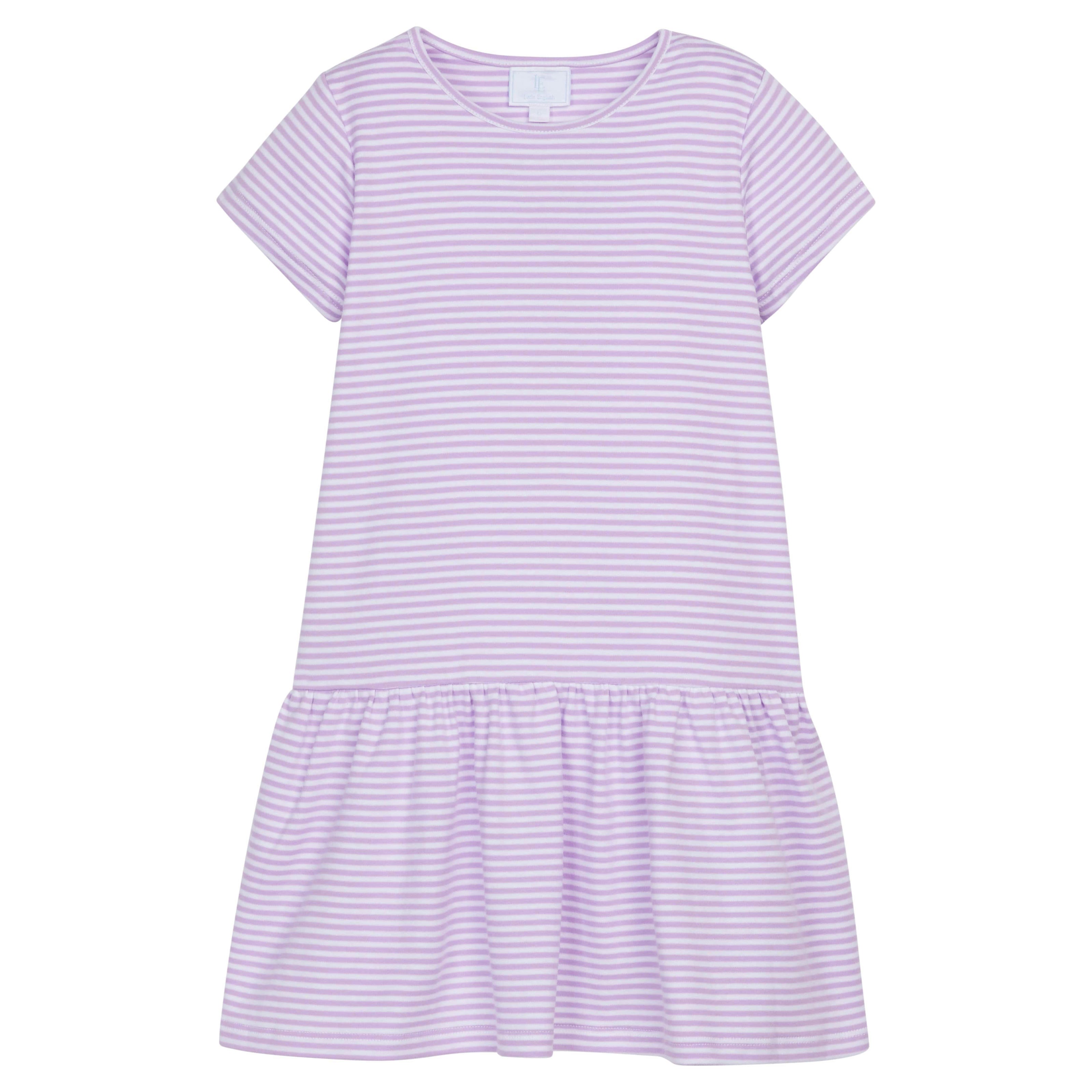 Kari T-Shirt Dress - Lavender Stripe