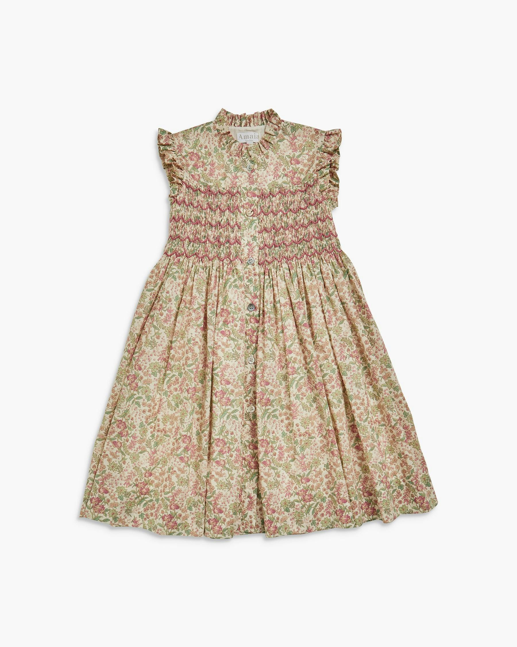 Hydrangea Dress Purple Green Liberty