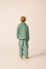 Corduroy Cropped Shacket in Teal Tambourine