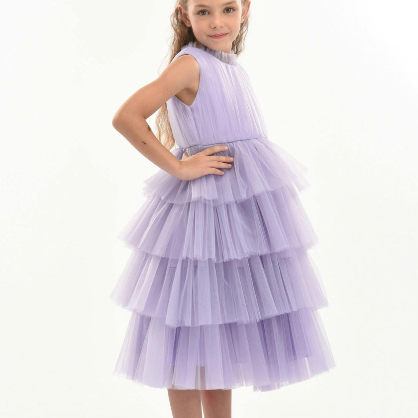 Purple Farvue Tiered Tulle Dress