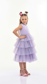 Purple Farvue Tiered Tulle Dress