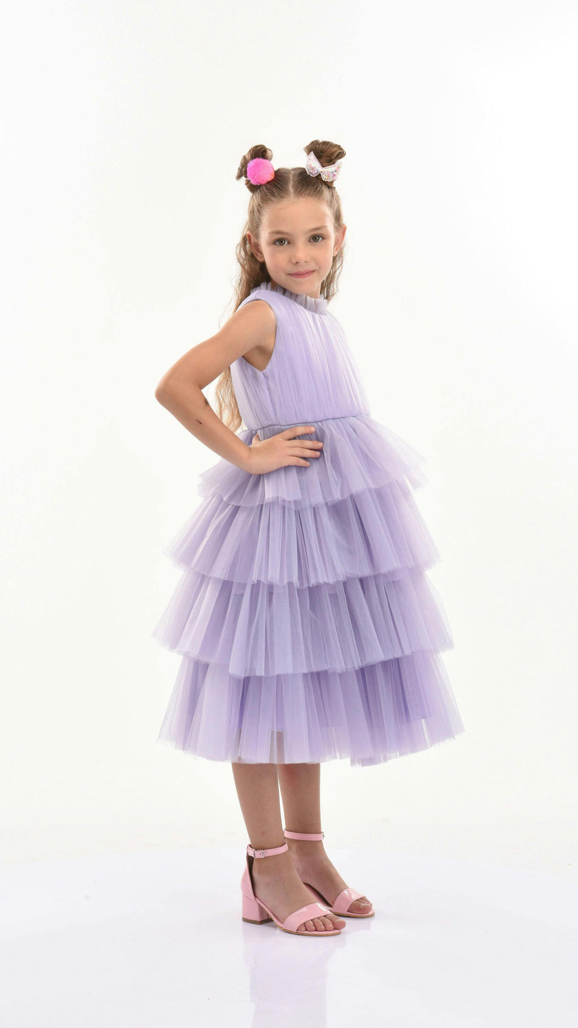 Purple Farvue Tiered Tulle Dress