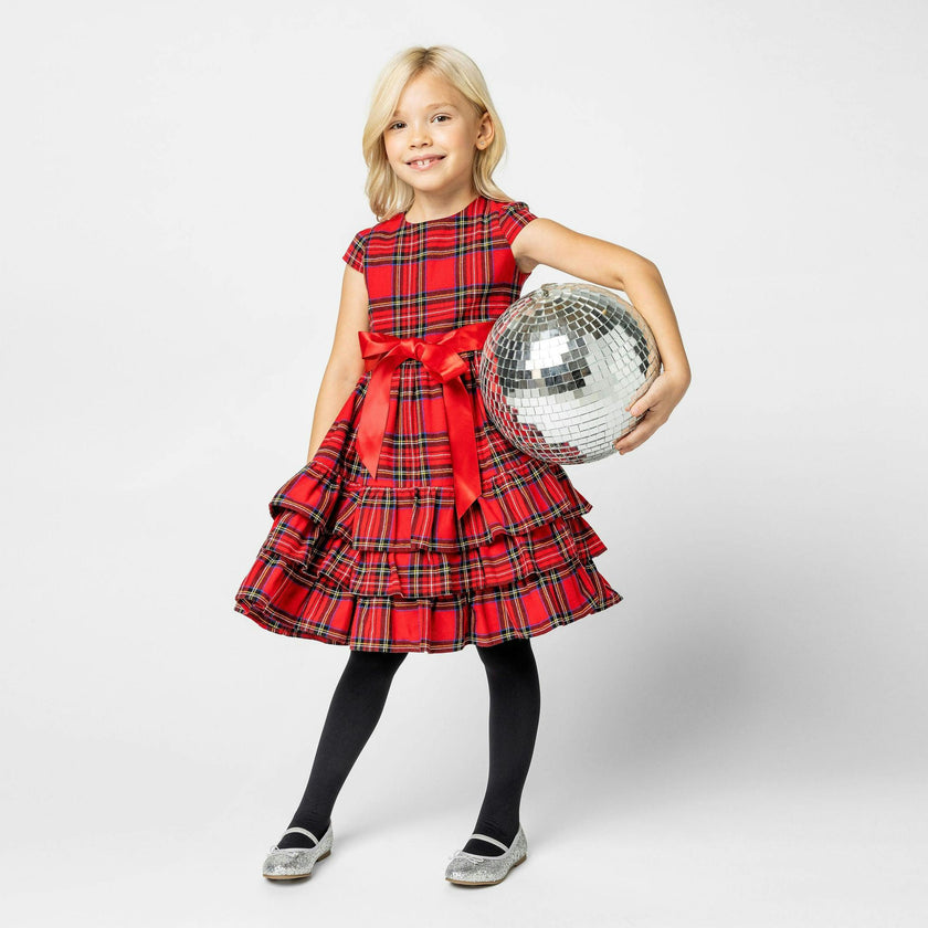 Arabella Frill Plaid Tartan Girls Party Dress