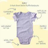 RORY 5-Pack Short Sleeve Ruffle Bodysuits