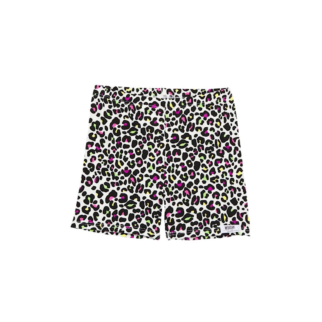 Biker Shorts in Neon Leopard