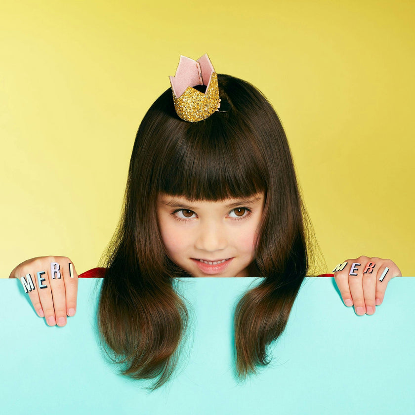 Mini Glittered Crown Hair Clip