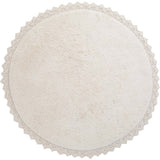 Perla Hand-Tufted Crochet Lace Trim Round Rug