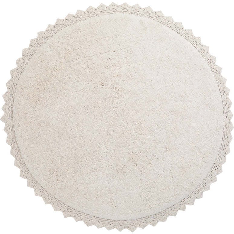 Perla Hand-Tufted Crochet Lace Trim Round Rug