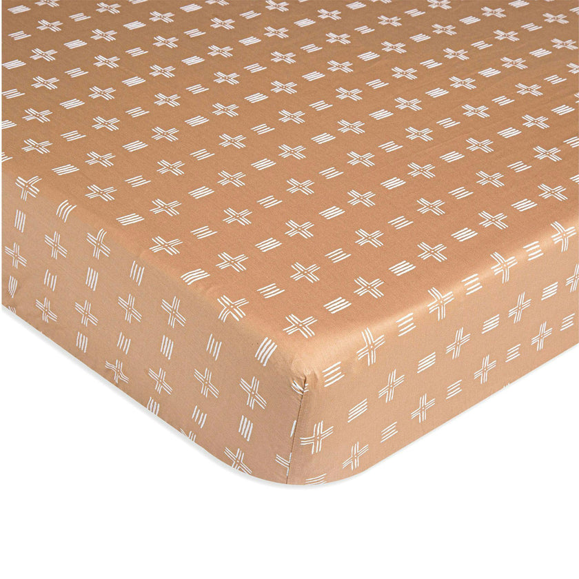 Kendi Copper Dash Cotton Fitted Crib Sheet