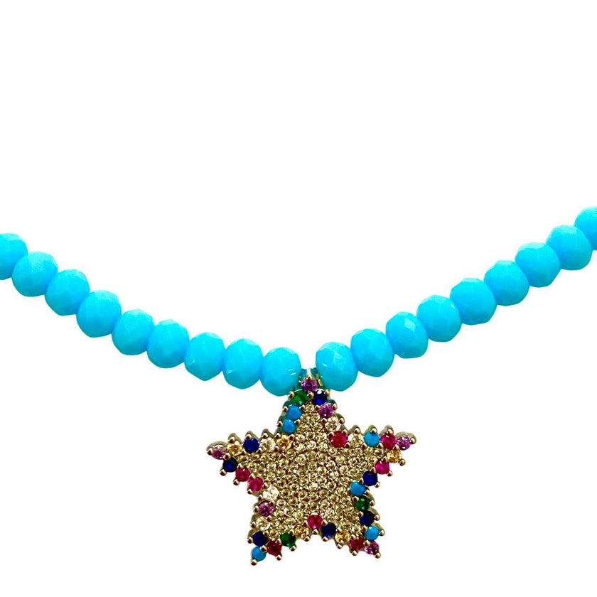 Turquoise Sparklin’ Star Necklace