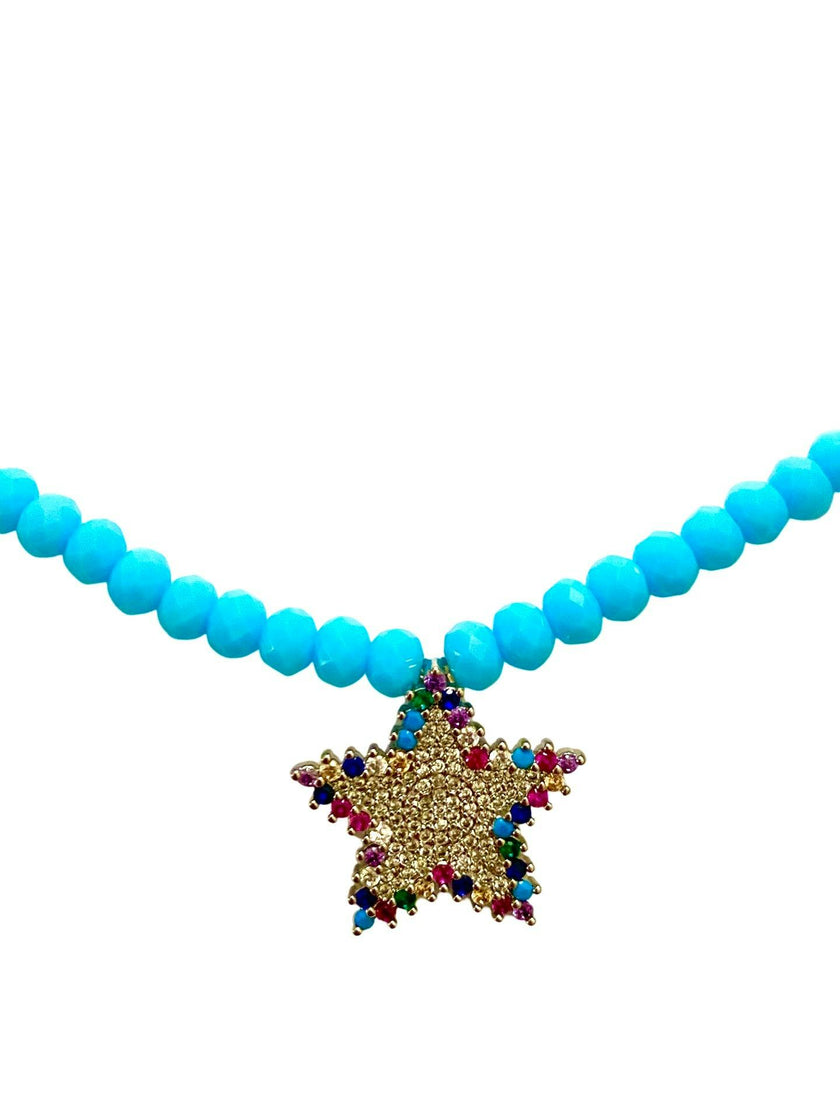 Turquoise Sparklin’ Star Necklace
