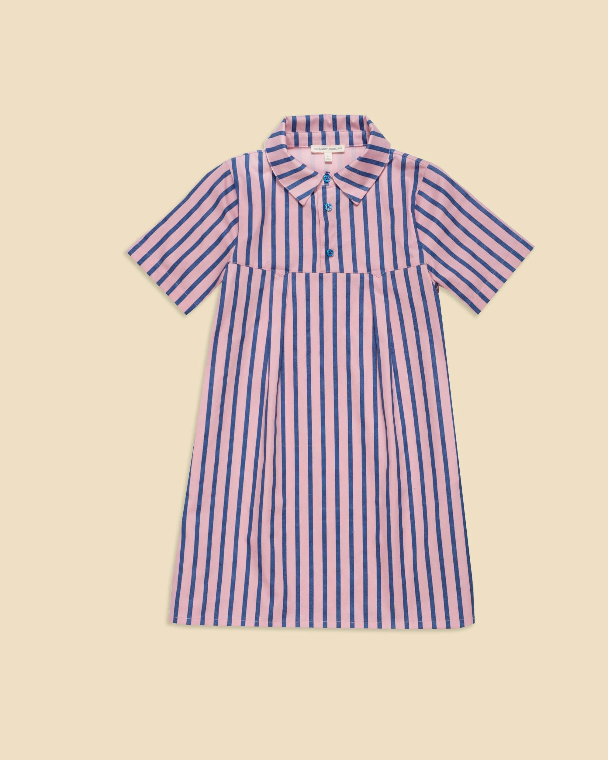 Shirtdress in Blue Note Stripe