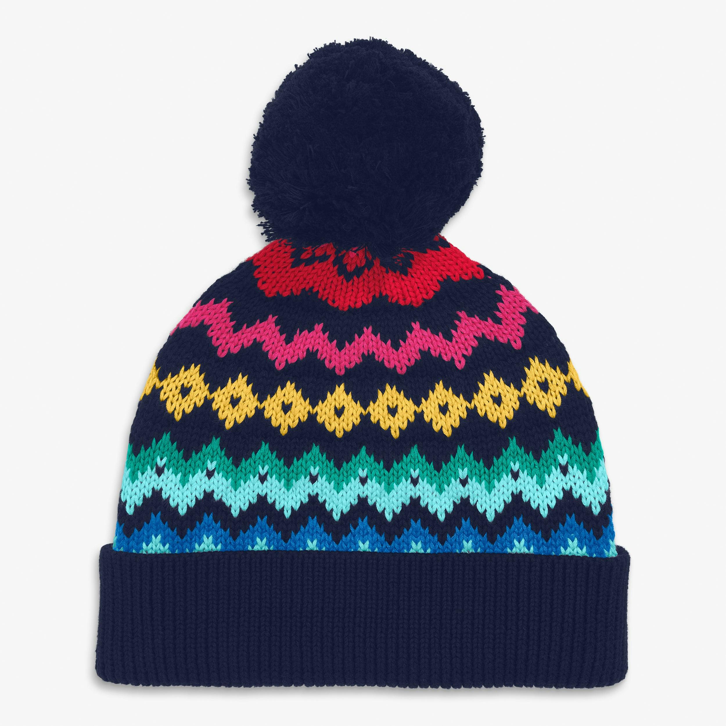 Kids knit beanie in fair isle