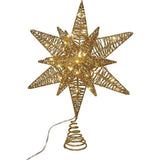 15-Inch Twinkling LED Gold Starburst Tree Topper