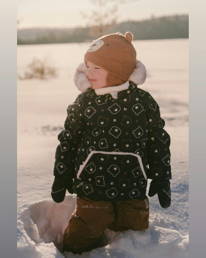Baby Two Piece Snowsuit Blue Printed Teddy Bears