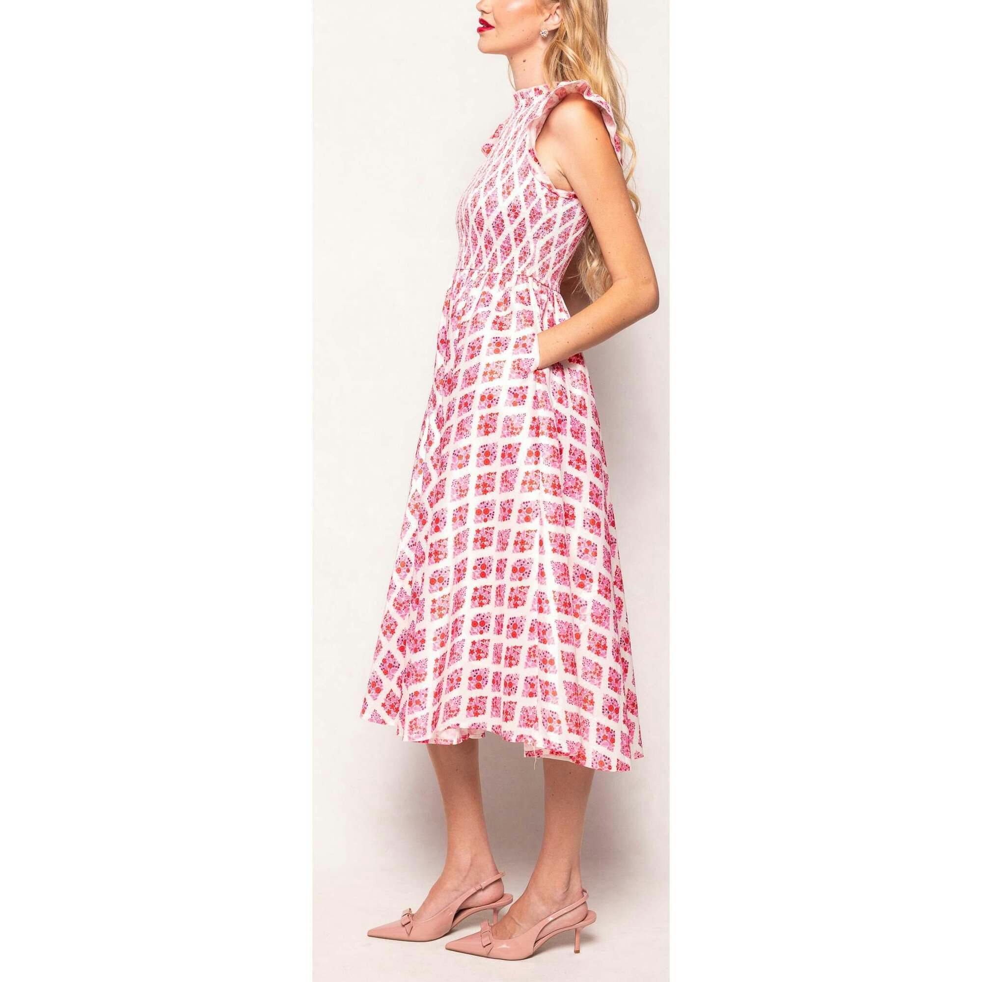 Kylie Dress in Rouge Lattice Floral