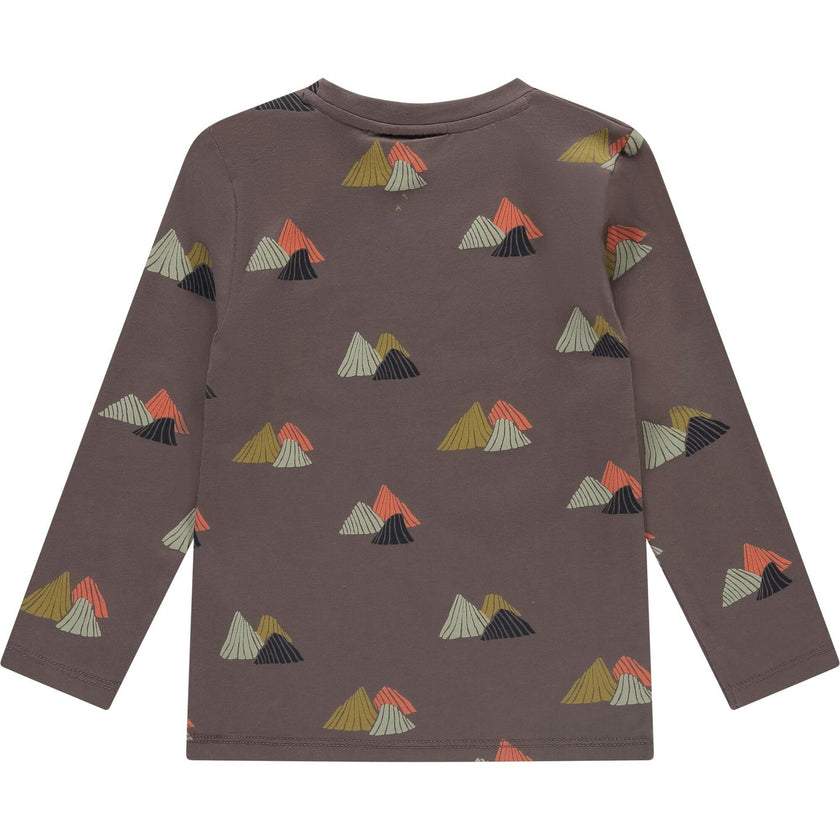 Abstract Mountain Print Long Sleeve T-Shirt