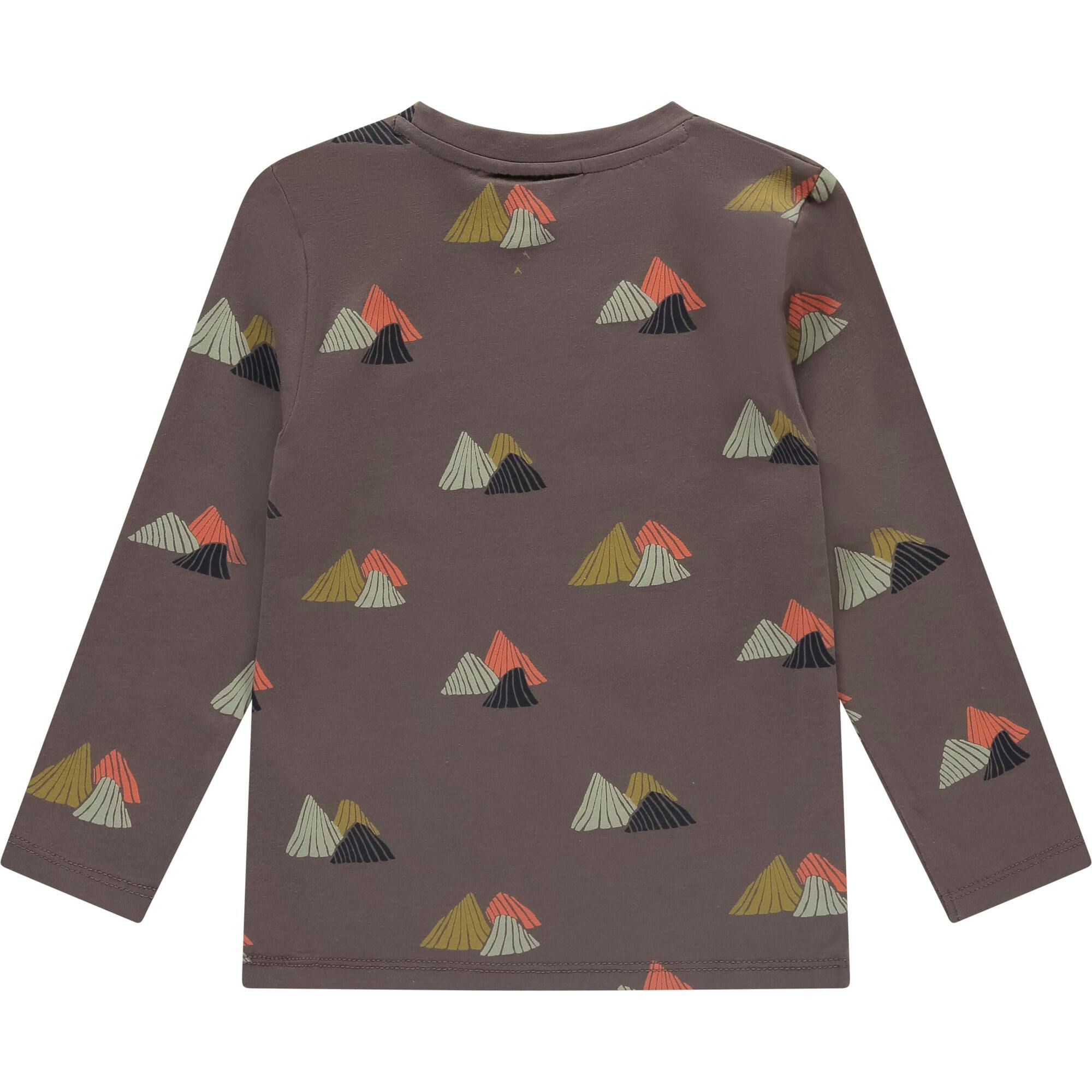 Abstract Mountain Print Long Sleeve T-Shirt