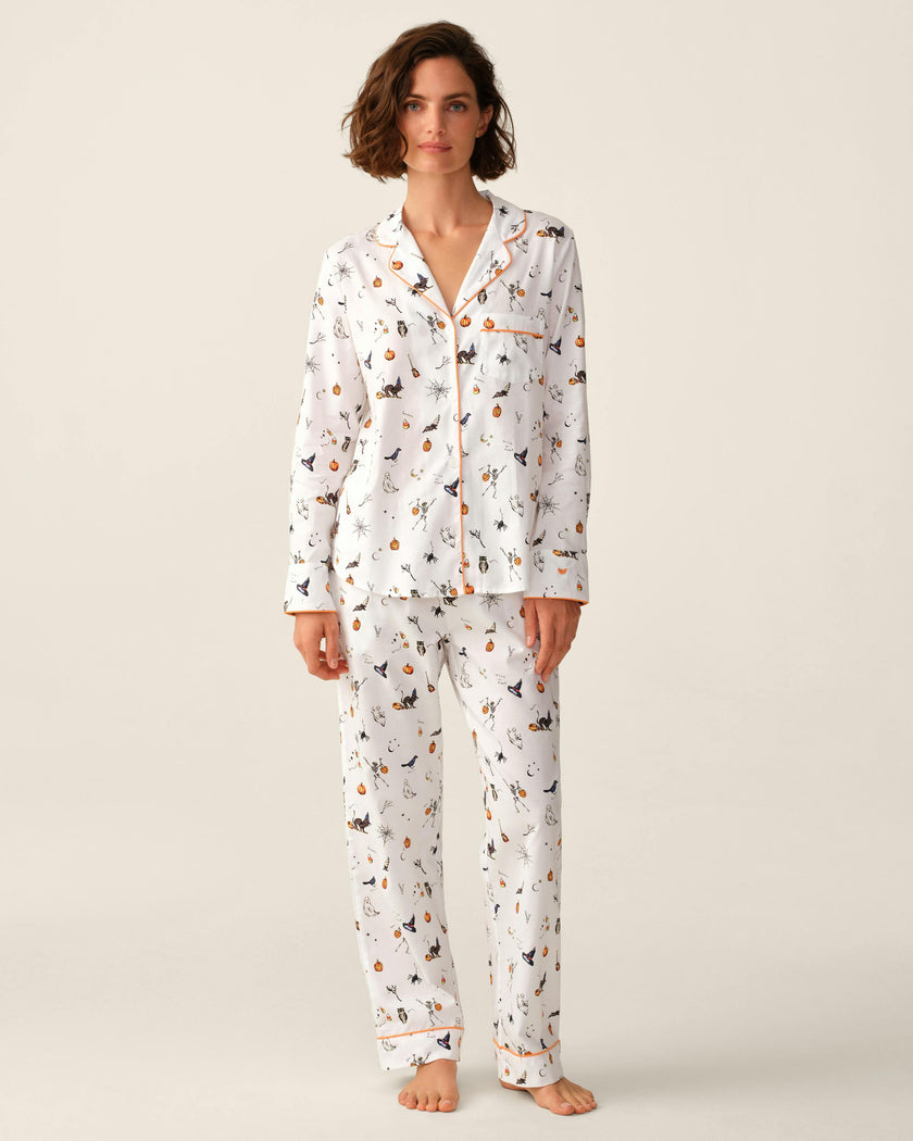 Women's Twill Pajama Set in Trick or Treat