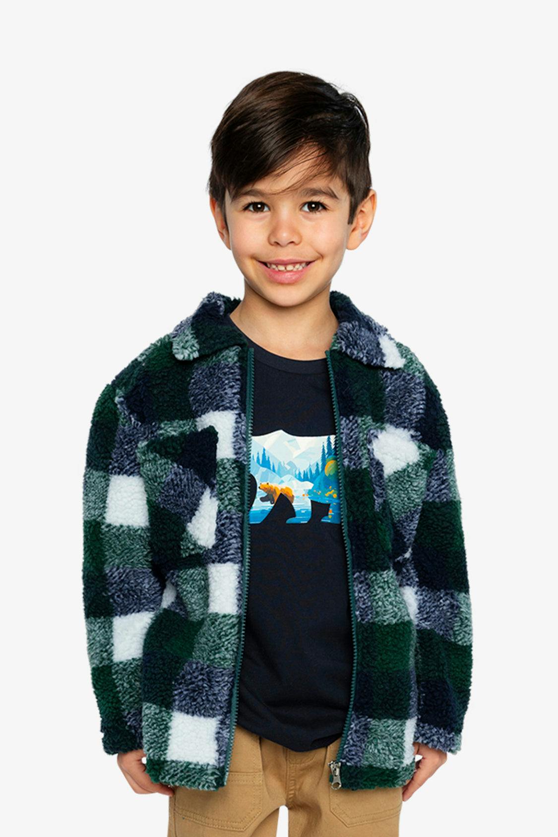 Zipped Overshirt Blue and Green Checks