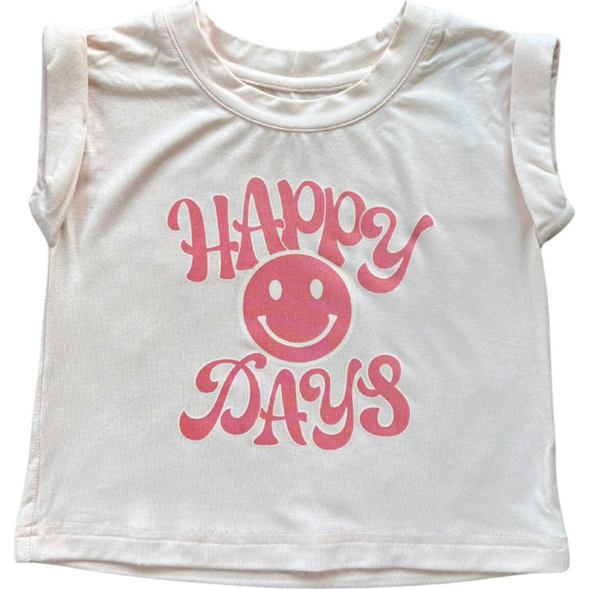 Roll Sleeve Top Happy Days
