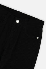 Stretch Corduroy Wide Leg Pants Black