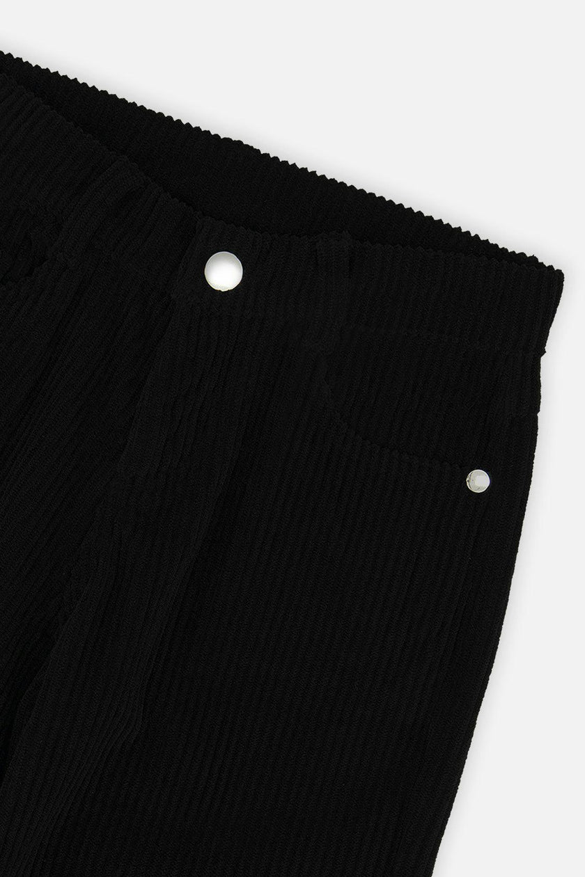 Stretch Corduroy Wide Leg Pants Black