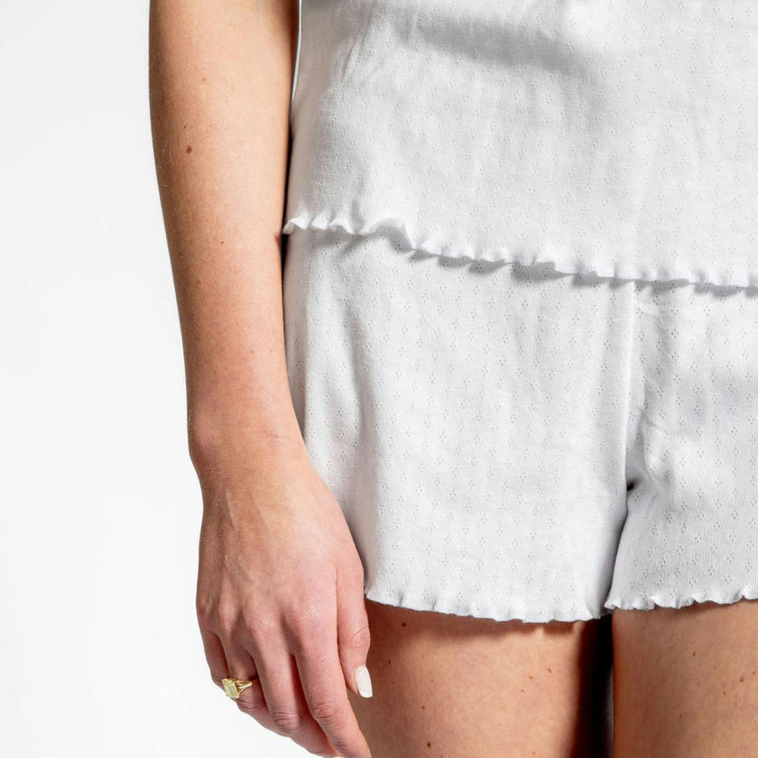 Women's Pima Pointelle Shirt & Short Pajamas Set