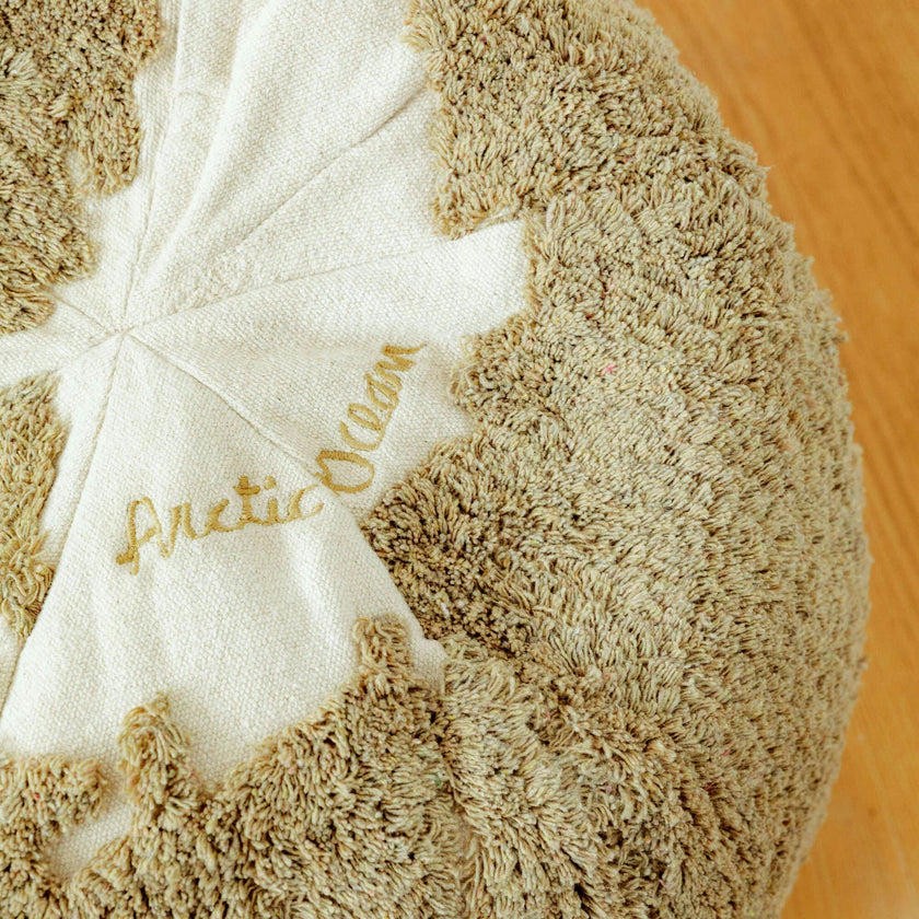 Pouf World Map Rugcycled