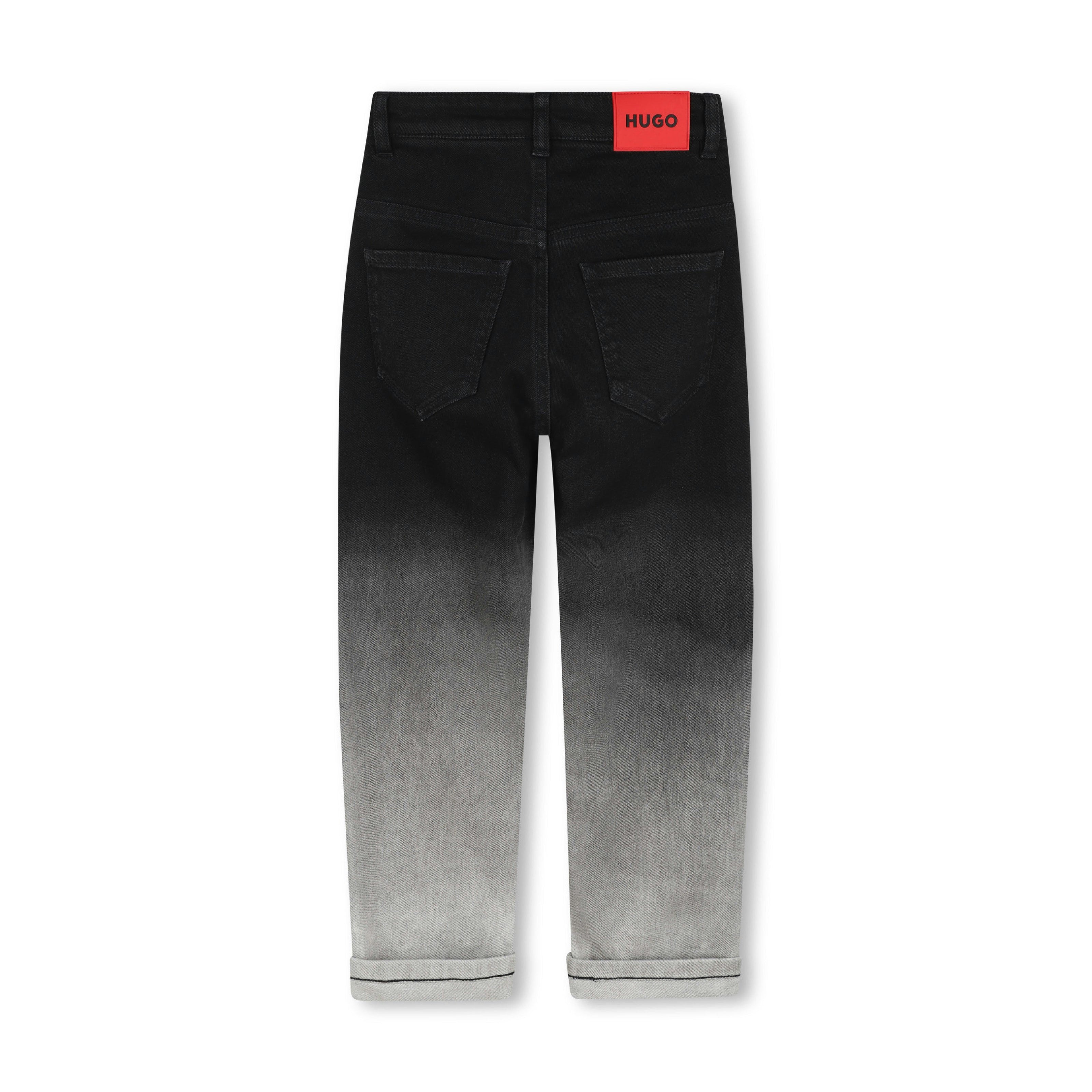 Black Faded Denim Pants