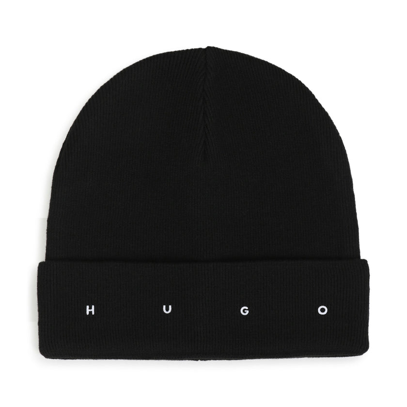Black Knit Logo Beanie