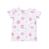 Ribbon Ballerinas - Short Sleeve Loungewear Set