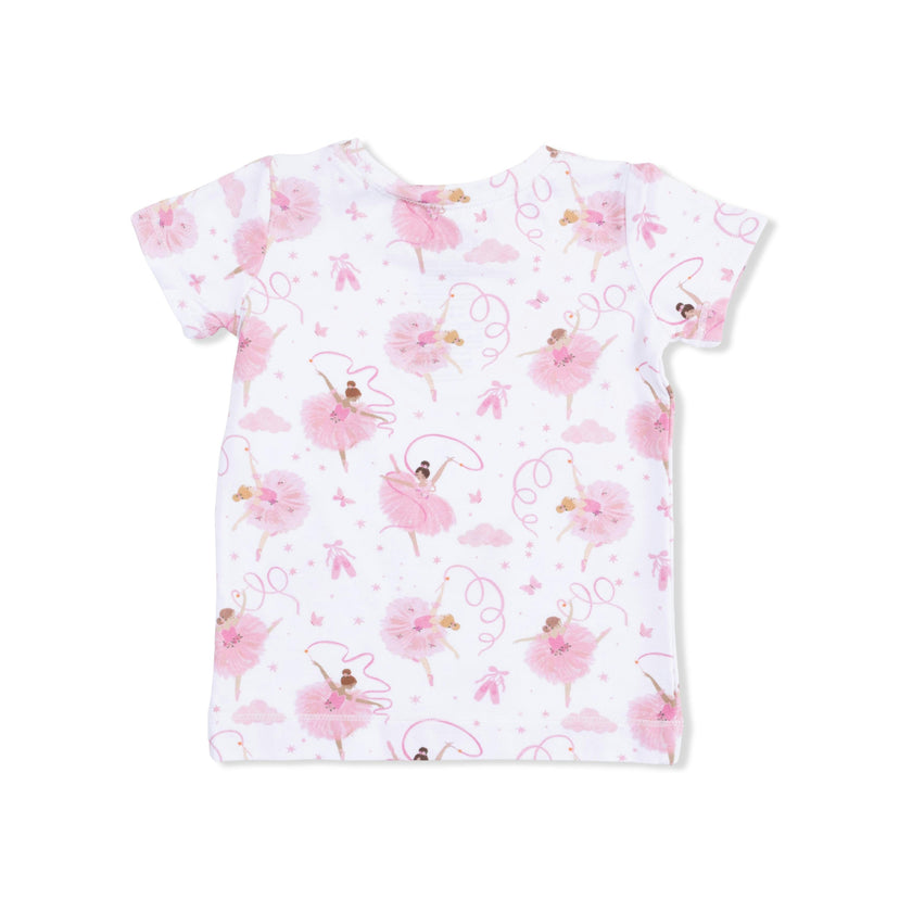 Ribbon Ballerinas - Short Sleeve Loungewear Set