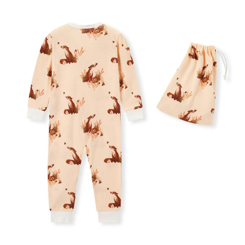 Floral Organic Cotton Zipper Pajama