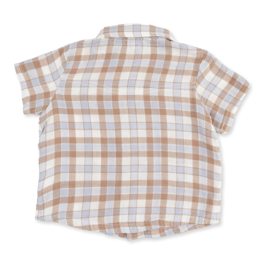 Western Plaid - Short Sleeve Western Pearl Snap Shirt