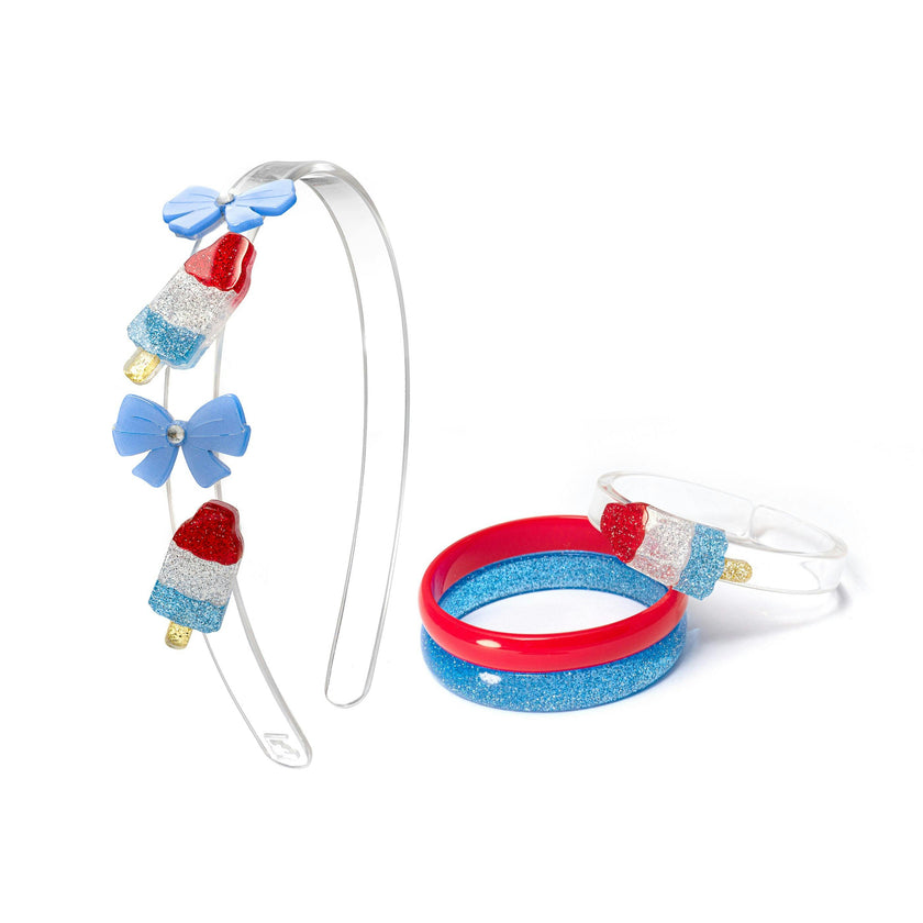 Bundle Popsicle Rocket Glitter Headband & Bangle