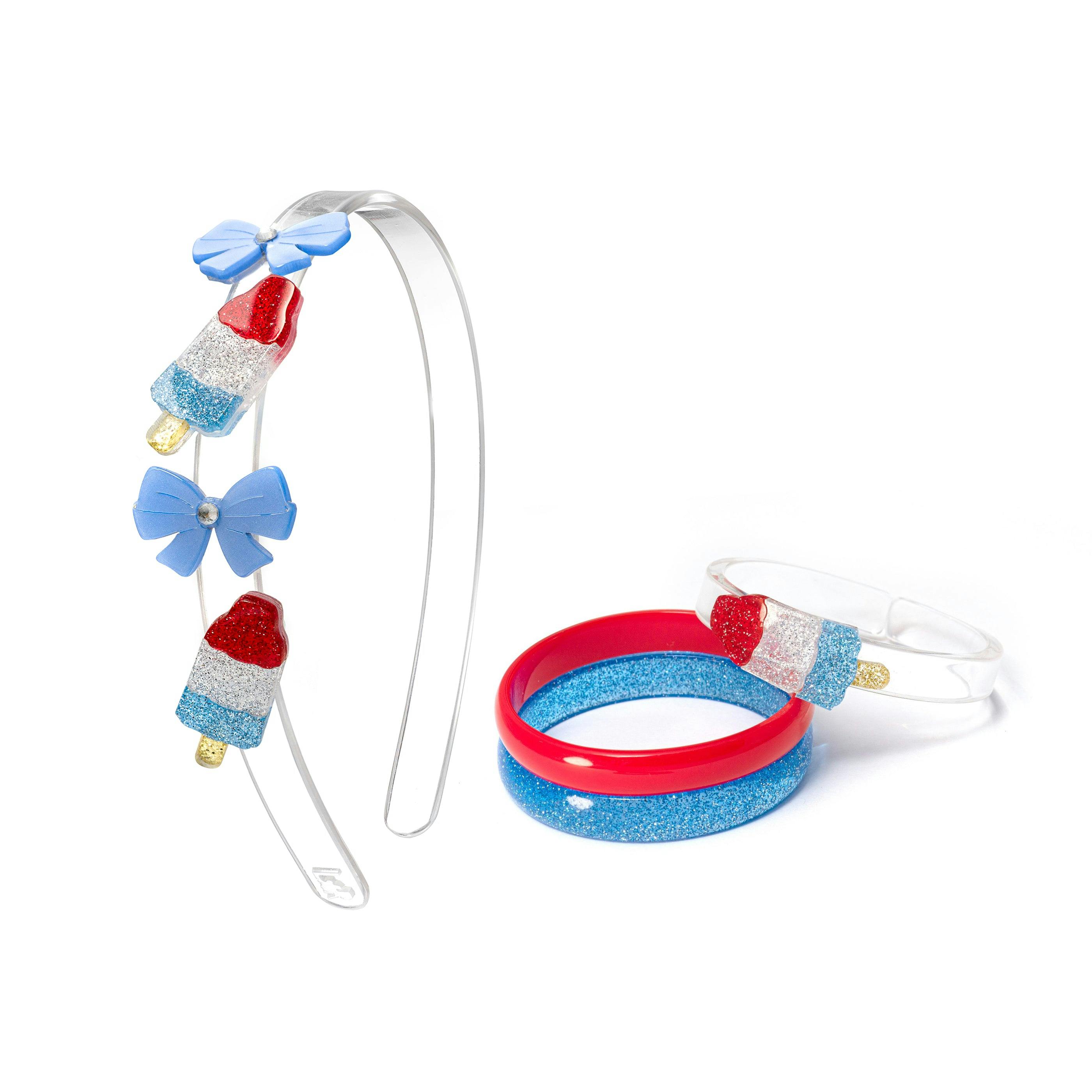 Bundle Popsicle Rocket Glitter Headband & Bangle
