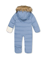 Baby Snug One Piece Snowsuit Adapted For Car Seats Blue Grey