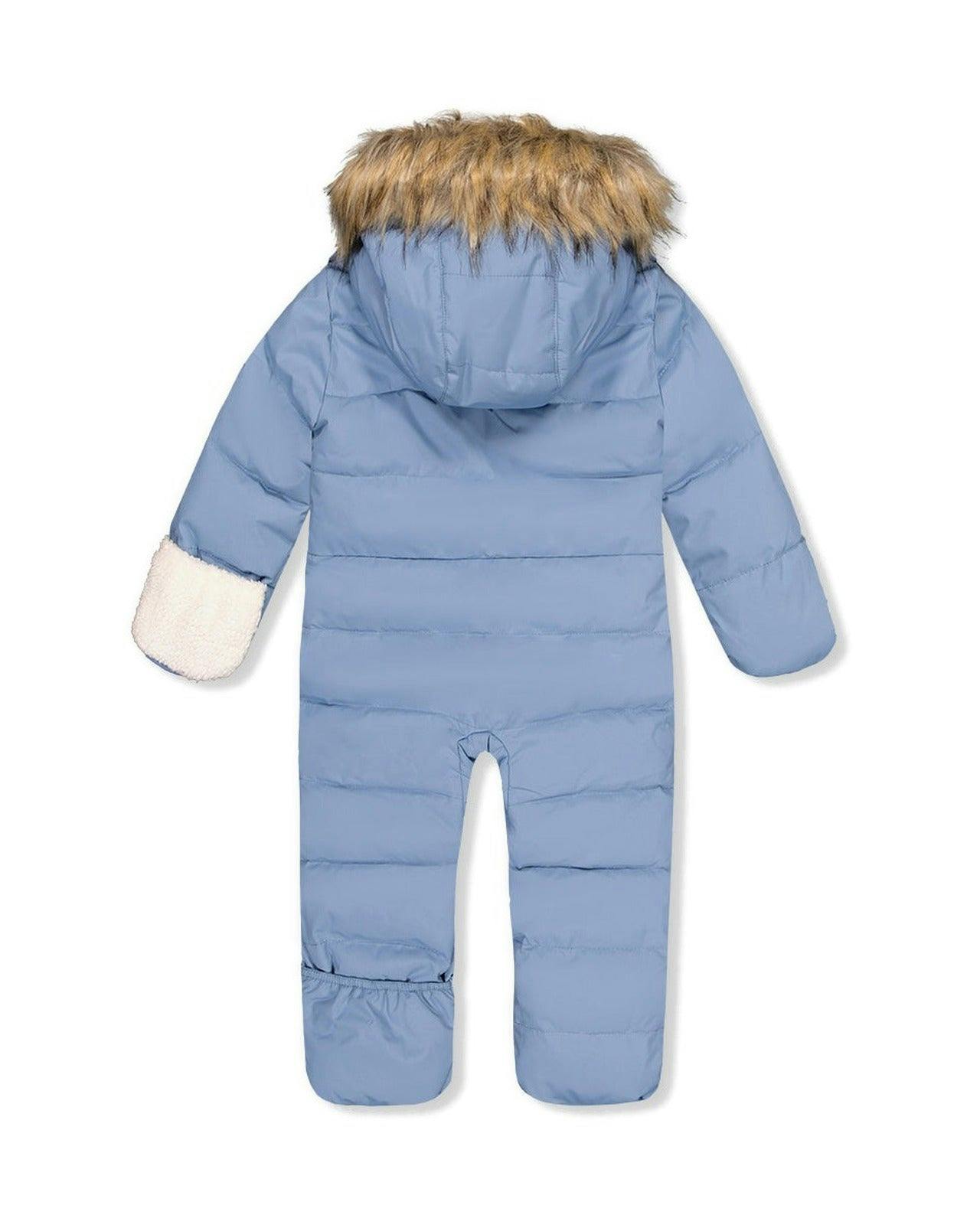Baby Snug One Piece Snowsuit Adapted For Car Seats Blue Grey