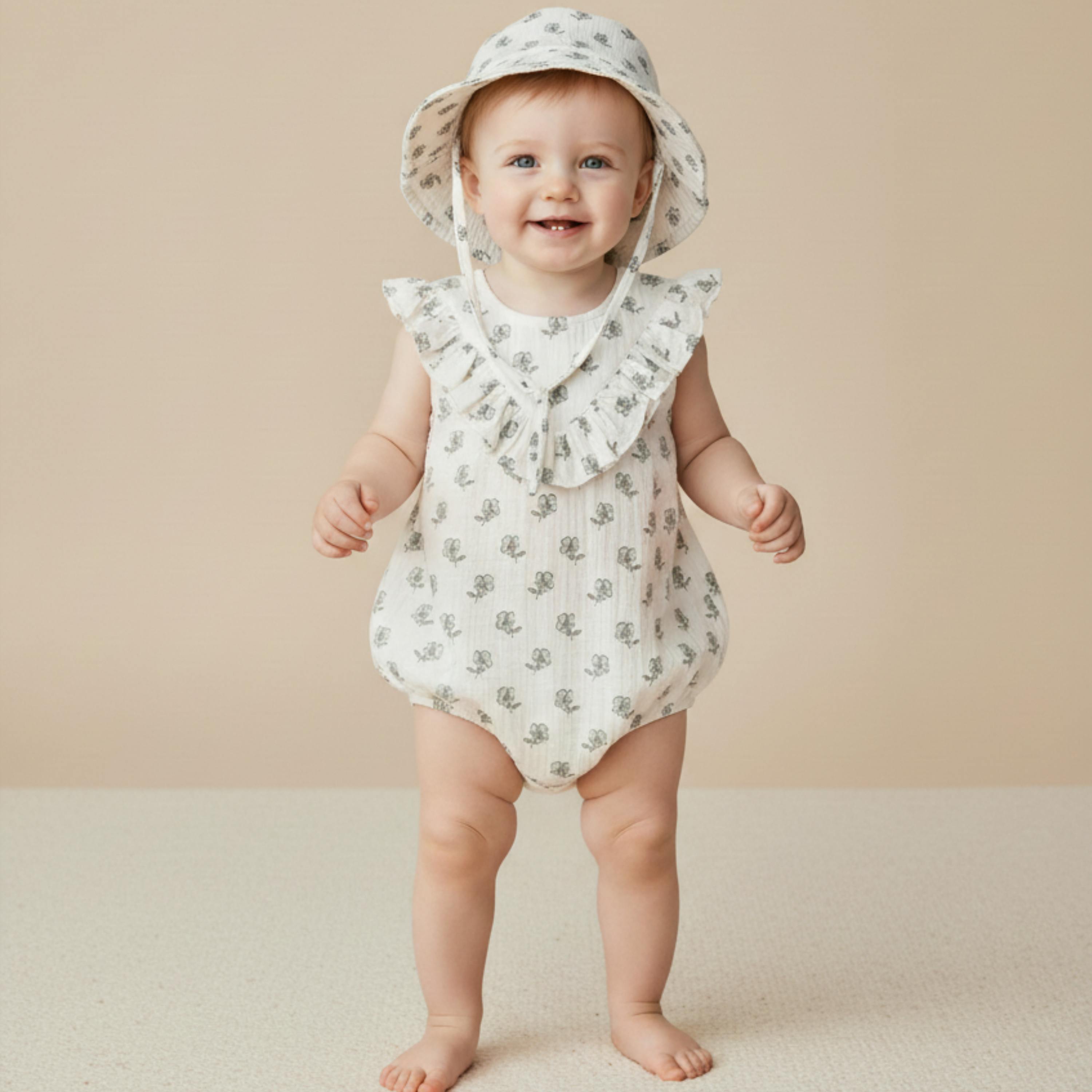 Organic Bucket Sun Hat - Poppy